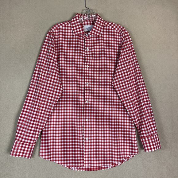 Mizzen+Main Other - Mizzen+Main Shirt Mens S Red‎ Checkered Trim Fit Long Sleeve Stretch Button Up